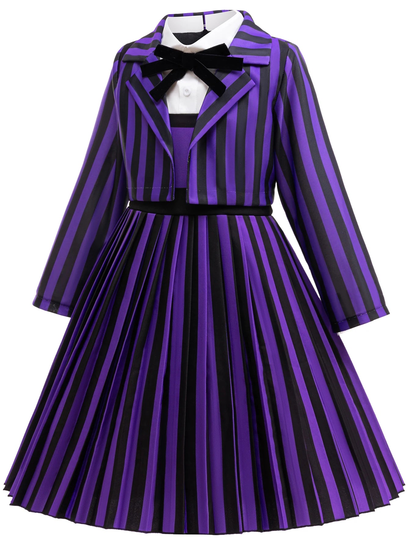 2Pcs Wednesday Addams Costume for Girls
