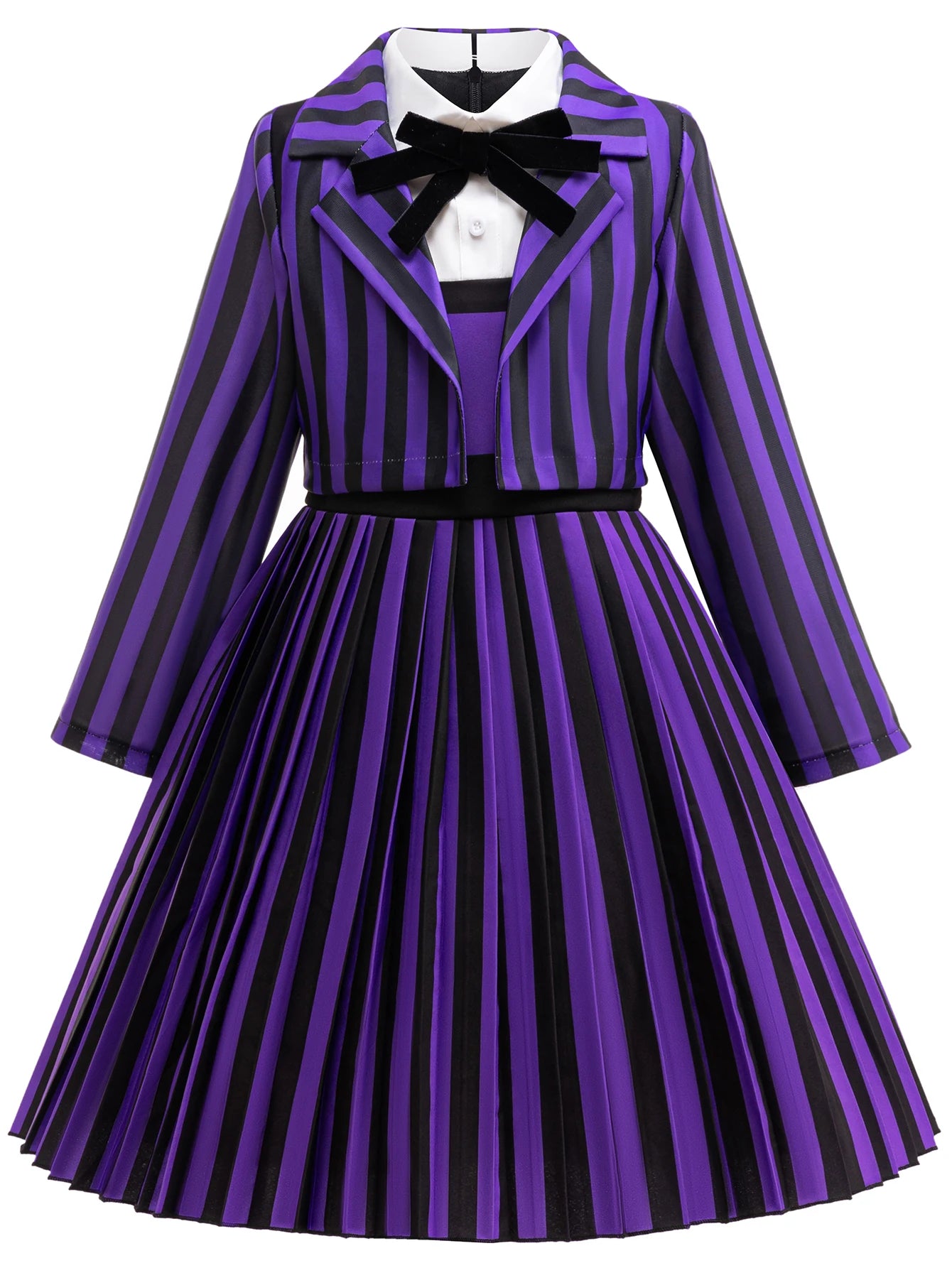 2Pcs Wednesday Addams Costume for Girls