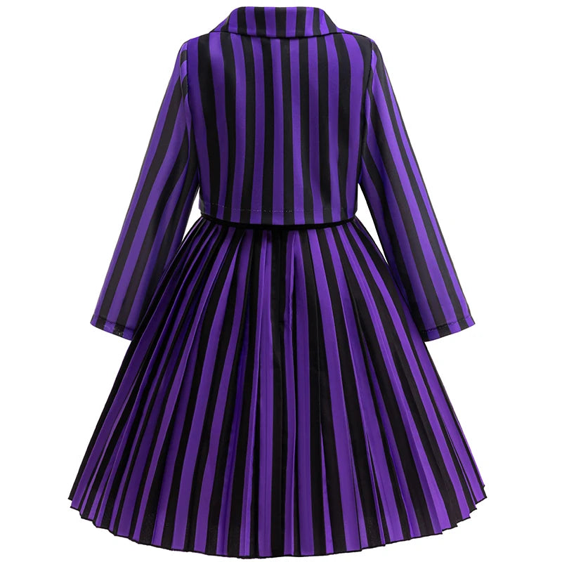 2Pcs Wednesday Addams Costume for Girls