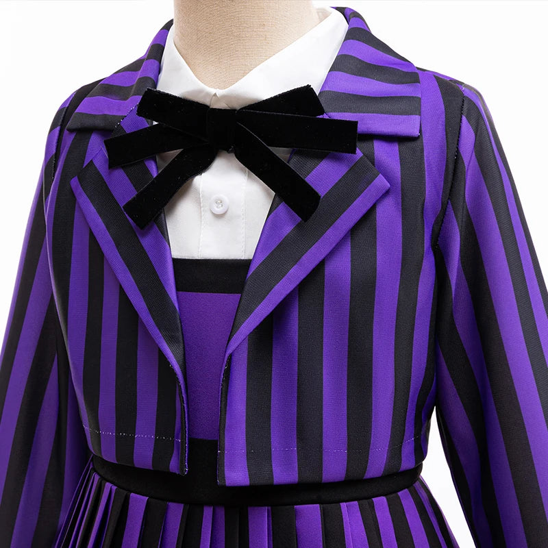 2Pcs Wednesday Addams Costume for Girls