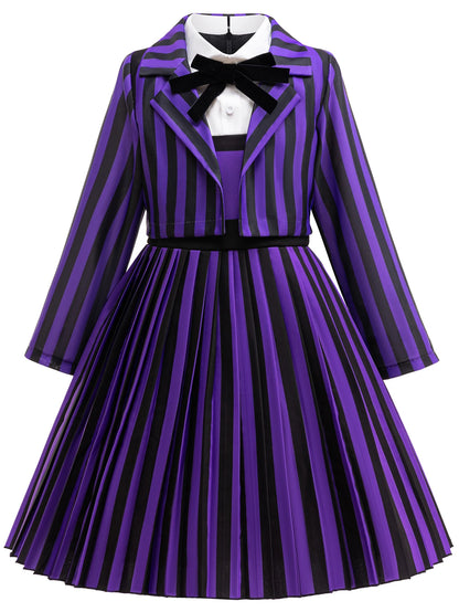 2Pcs Wednesday Addams Costume for Girls